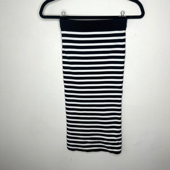 Michael Kors Black & White Striped Stretch Bodycon Tube Maxi Skirt XS - Picture 3 of 12